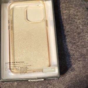 iPhone 14 Pro Max Leather Slim Wrap Case - Gold